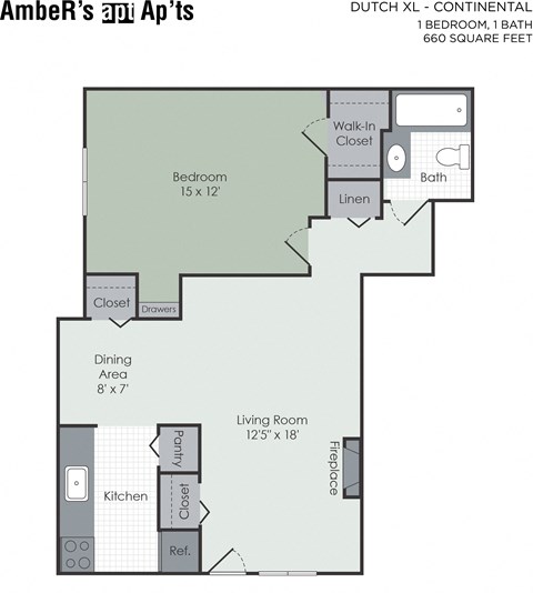 1 bedroom floor plan layout